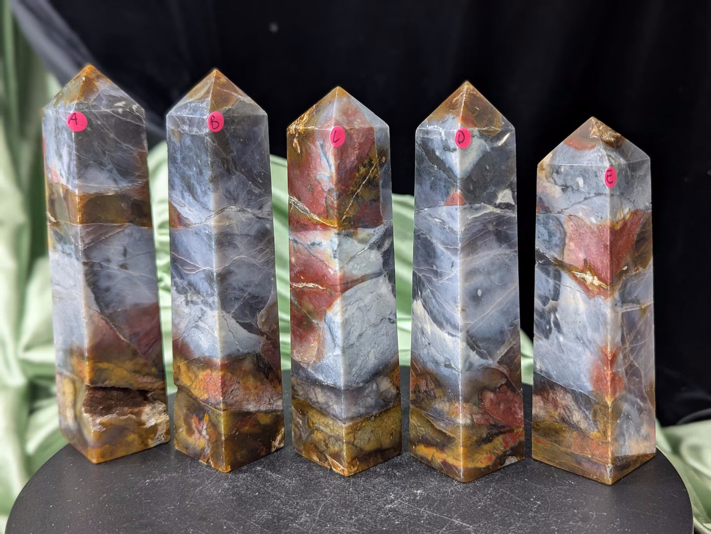 Purple and Pink Chalcedony Towers ~ Natural Purple and Pink Crystal Towers ~ Chalcedony Obelisk