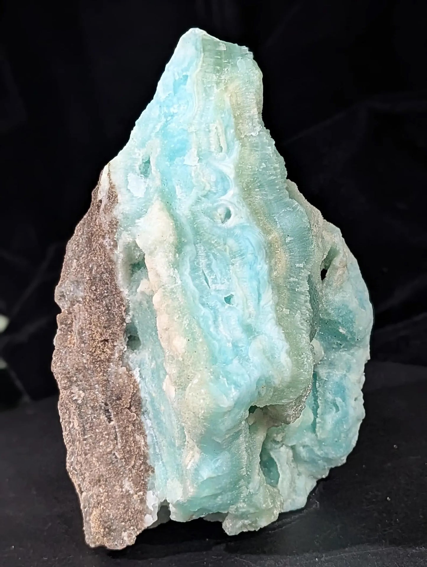 Blue Aragonite with Smithsonite Crystal Specimen