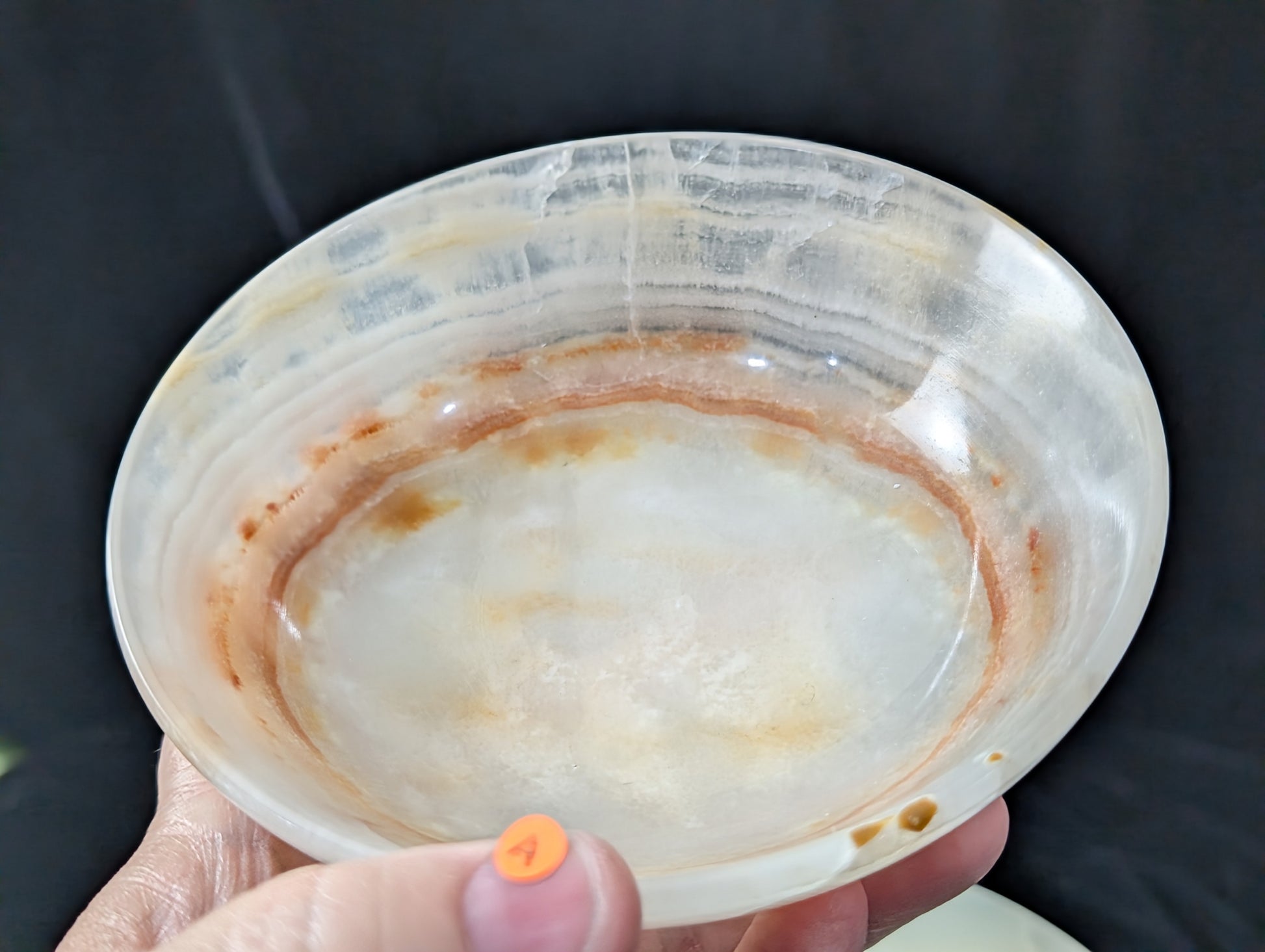 5 Inch White Onyx Bowl