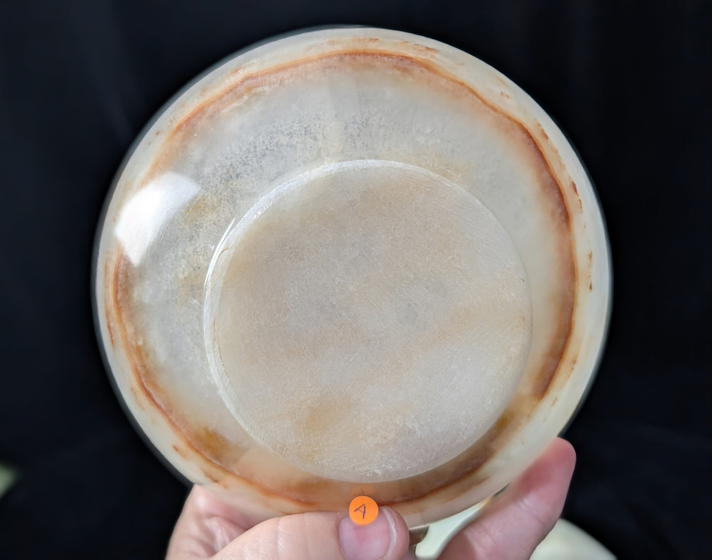 5 Inch White Onyx Bowl