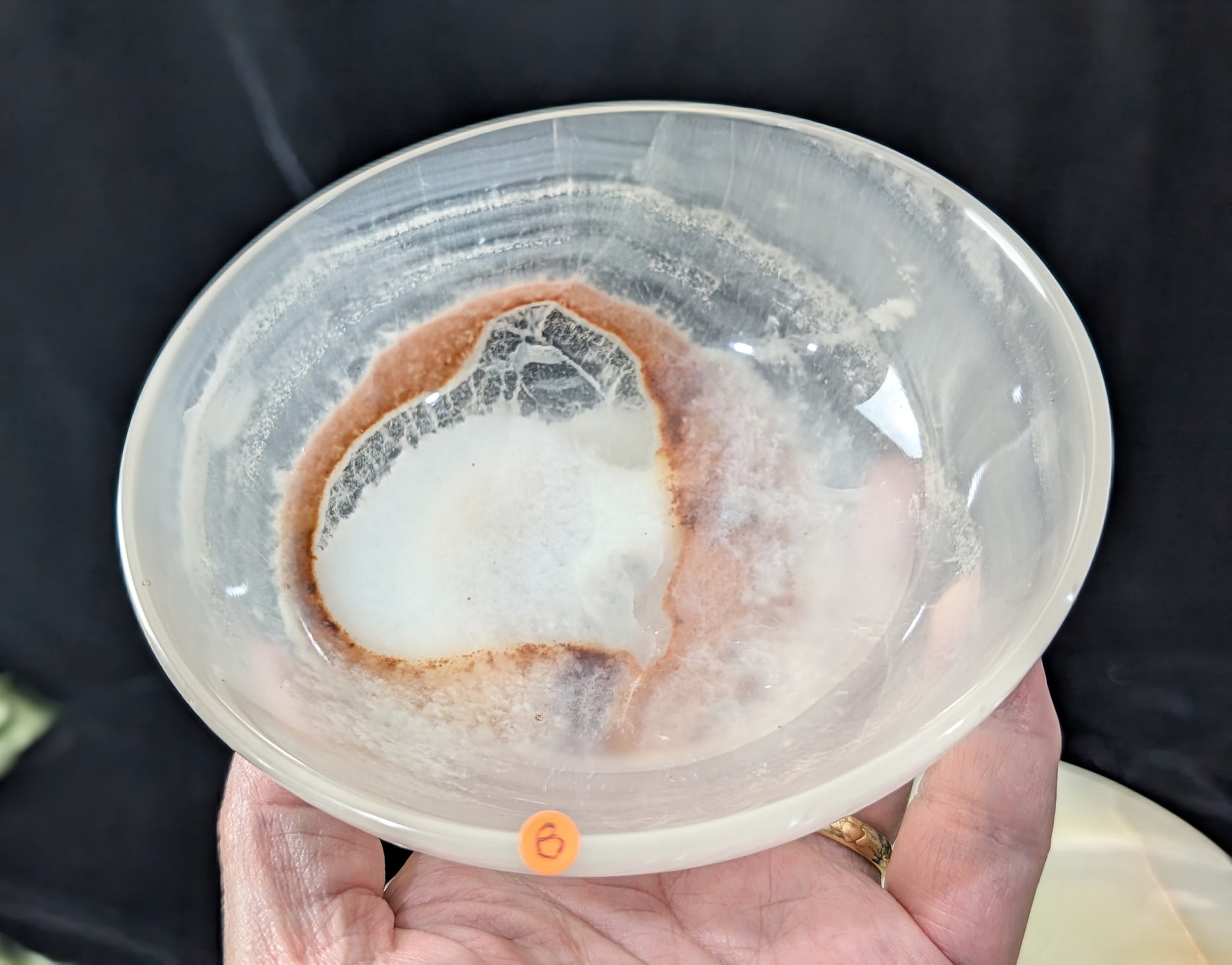 5 Inch White Onyx Bowl