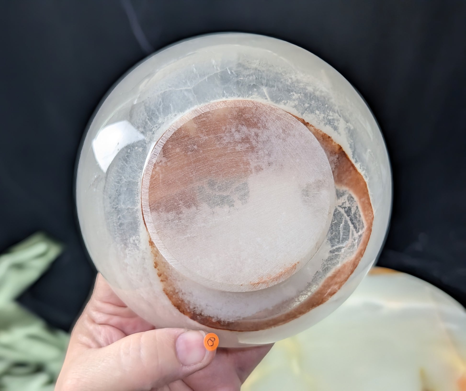 5 Inch White Onyx Bowl