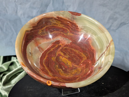 6-inch Pink Banded Onyx Bowl