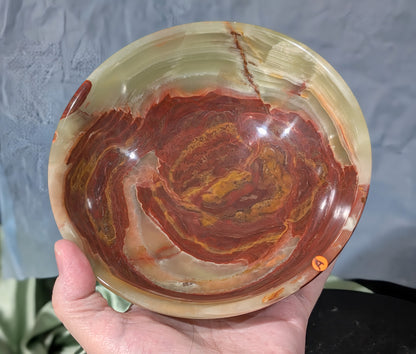 6-inch Pink Banded Onyx Bowl