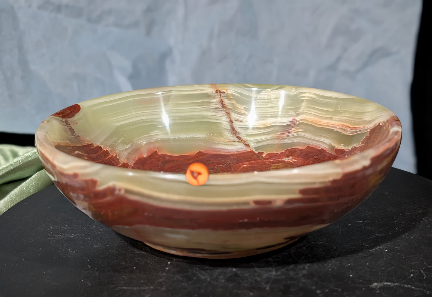 6-inch Pink Banded Onyx Bowl