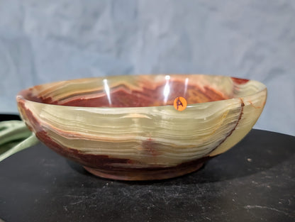 6-inch Pink Banded Onyx Bowl
