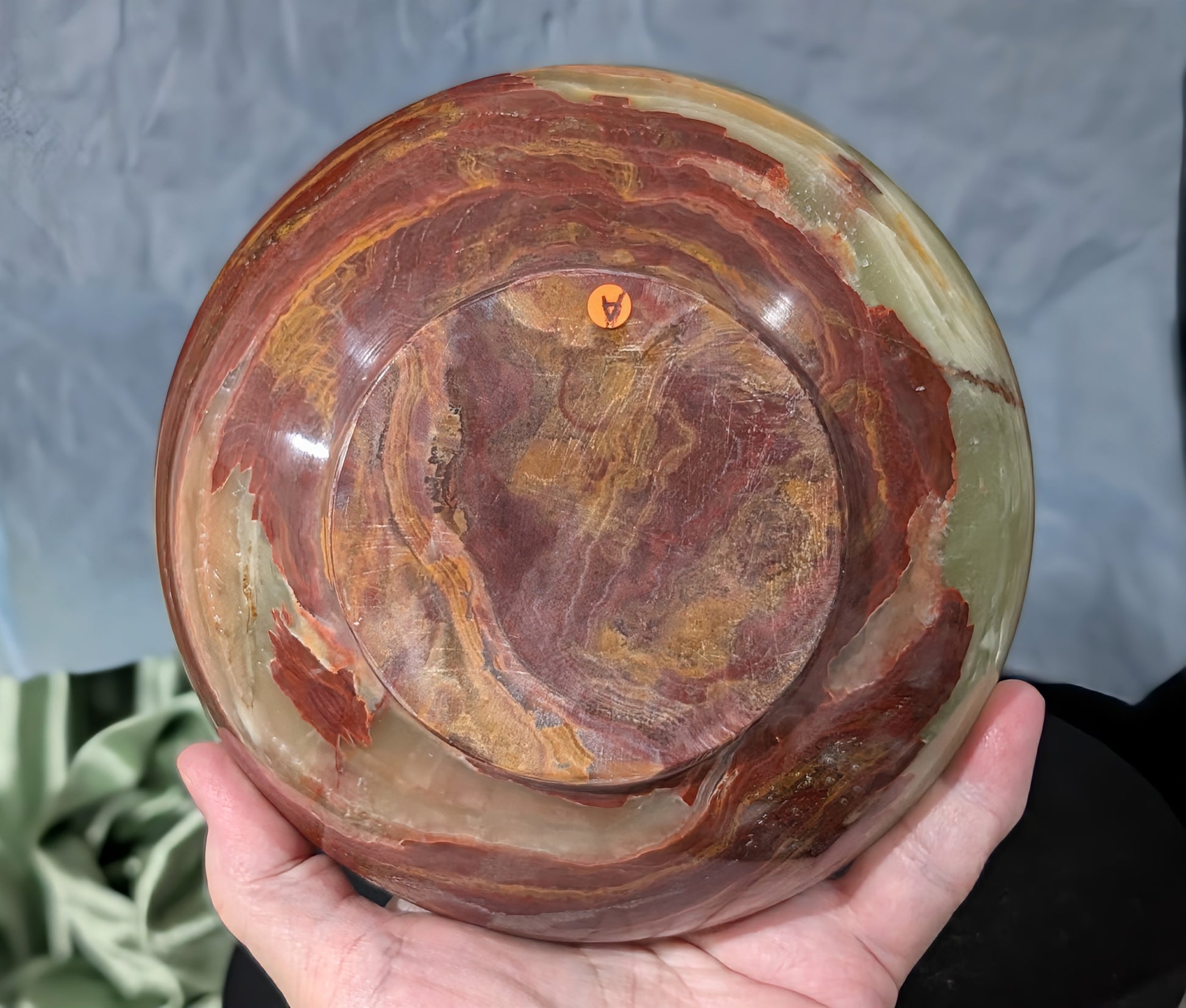 6-inch Pink Banded Onyx Bowl