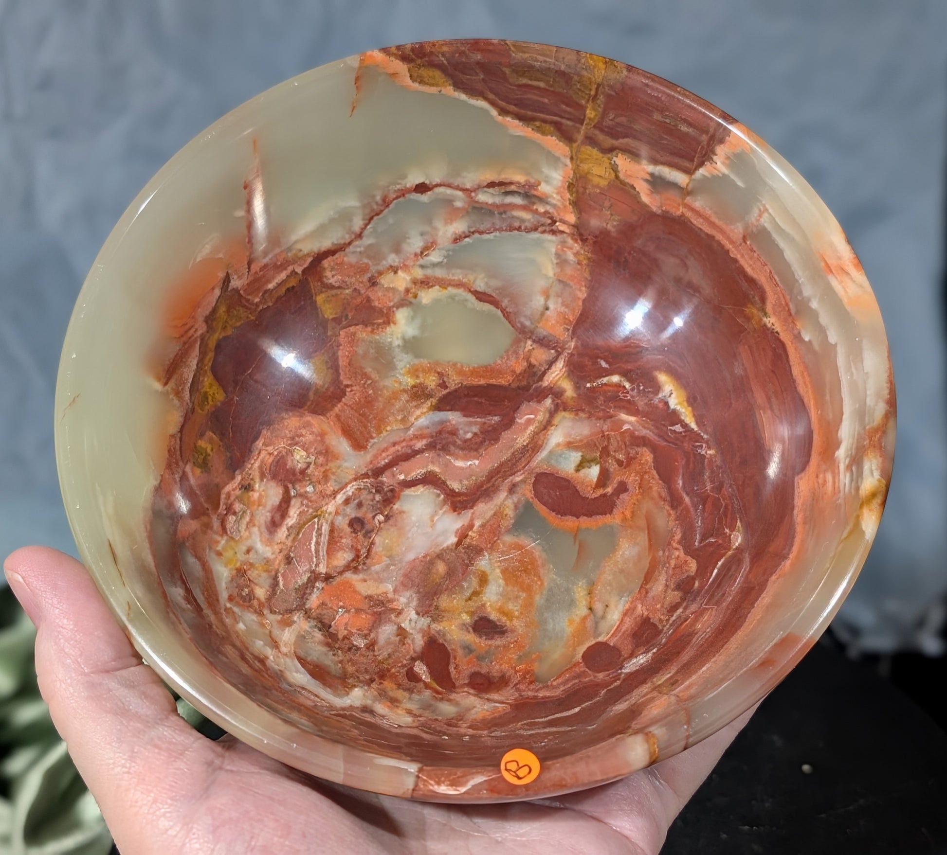 6-inch Pink Banded Onyx Bowl