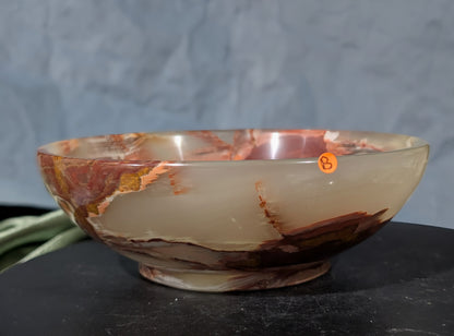 6-inch Pink Banded Onyx Bowl