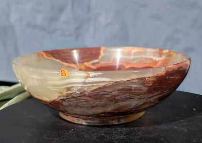 6-inch Pink Banded Onyx Bowl