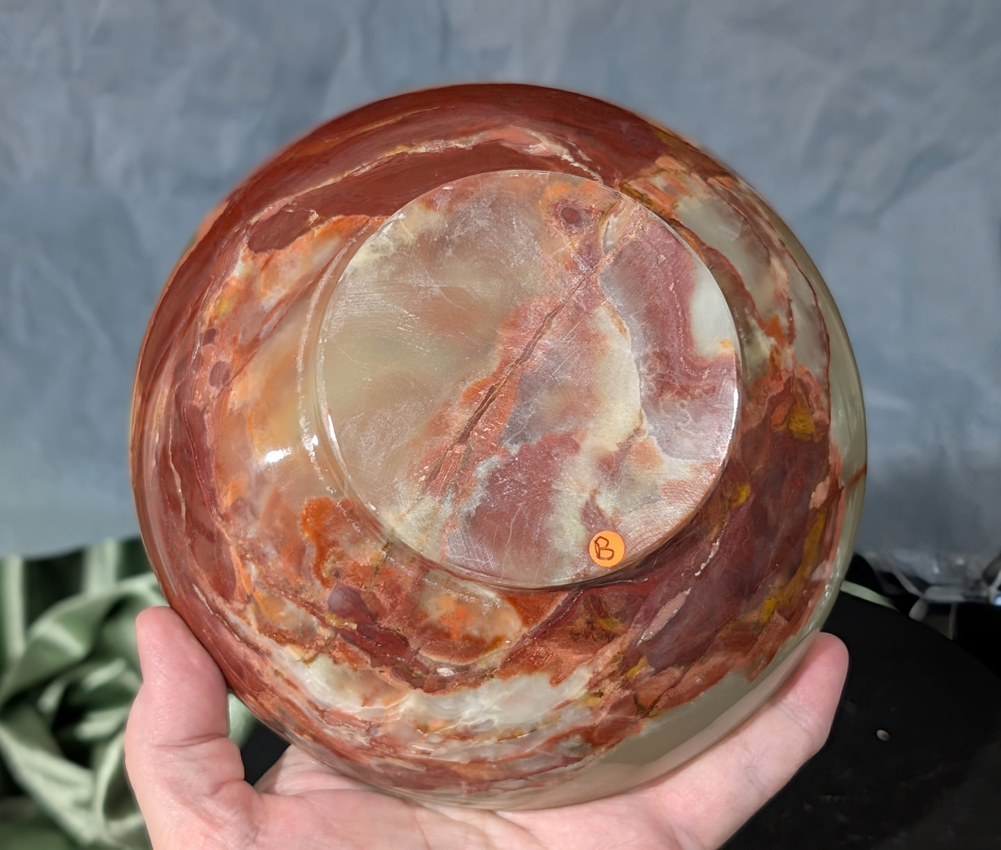 6-inch Pink Banded Onyx Bowl