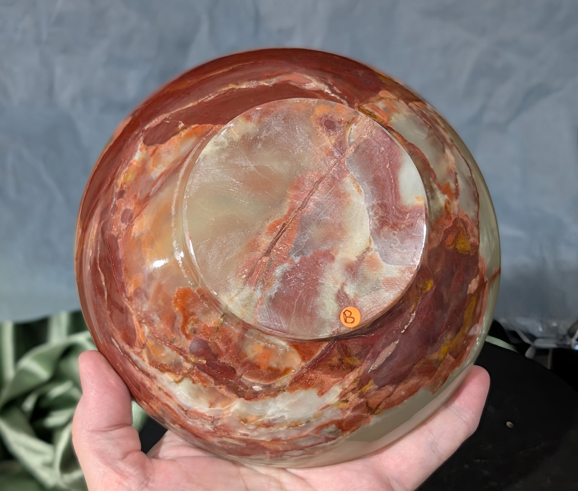 6-inch Pink Banded Onyx Bowl
