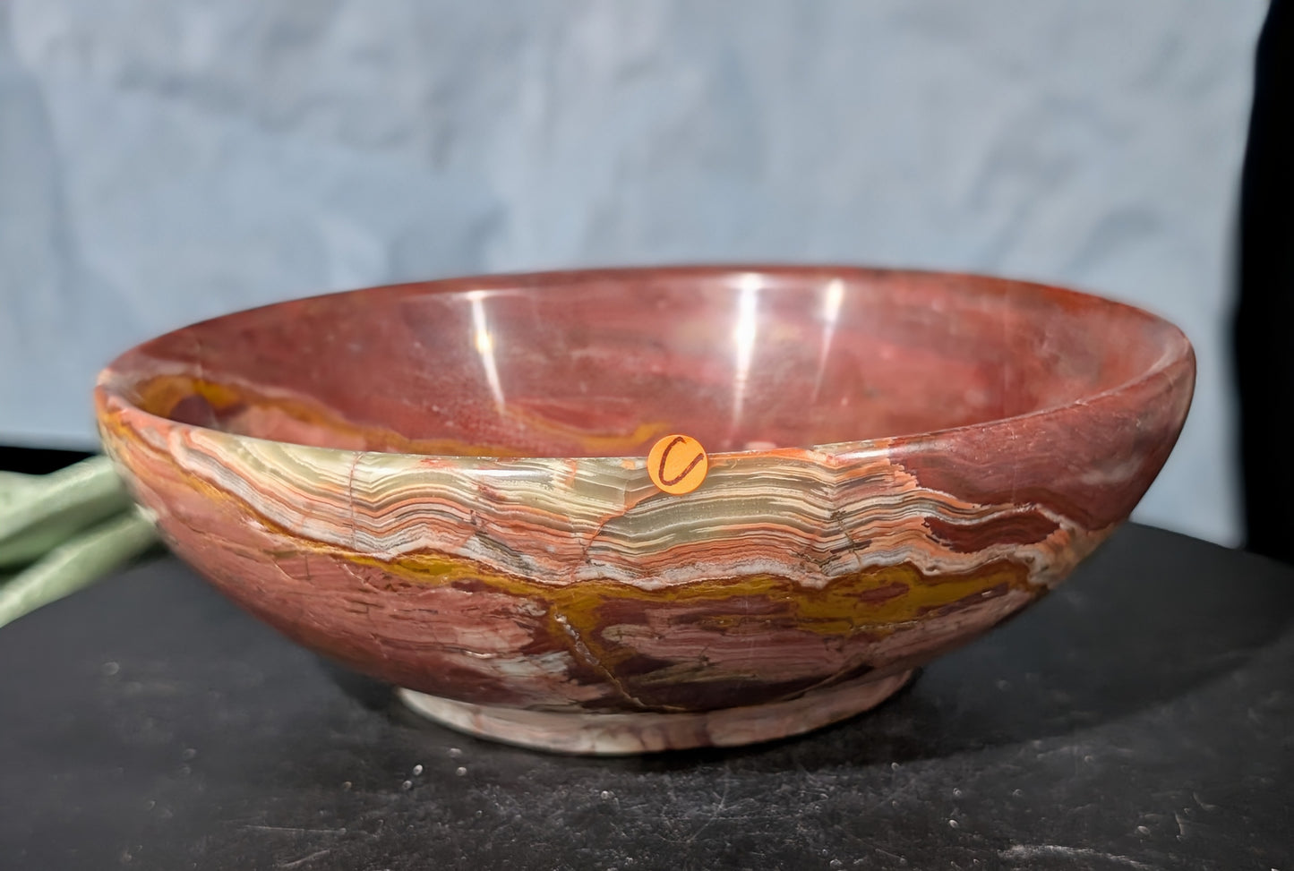 6-inch Pink Banded Onyx Bowl