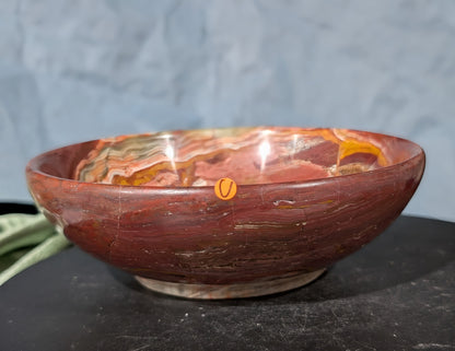 6-inch Pink Banded Onyx Bowl