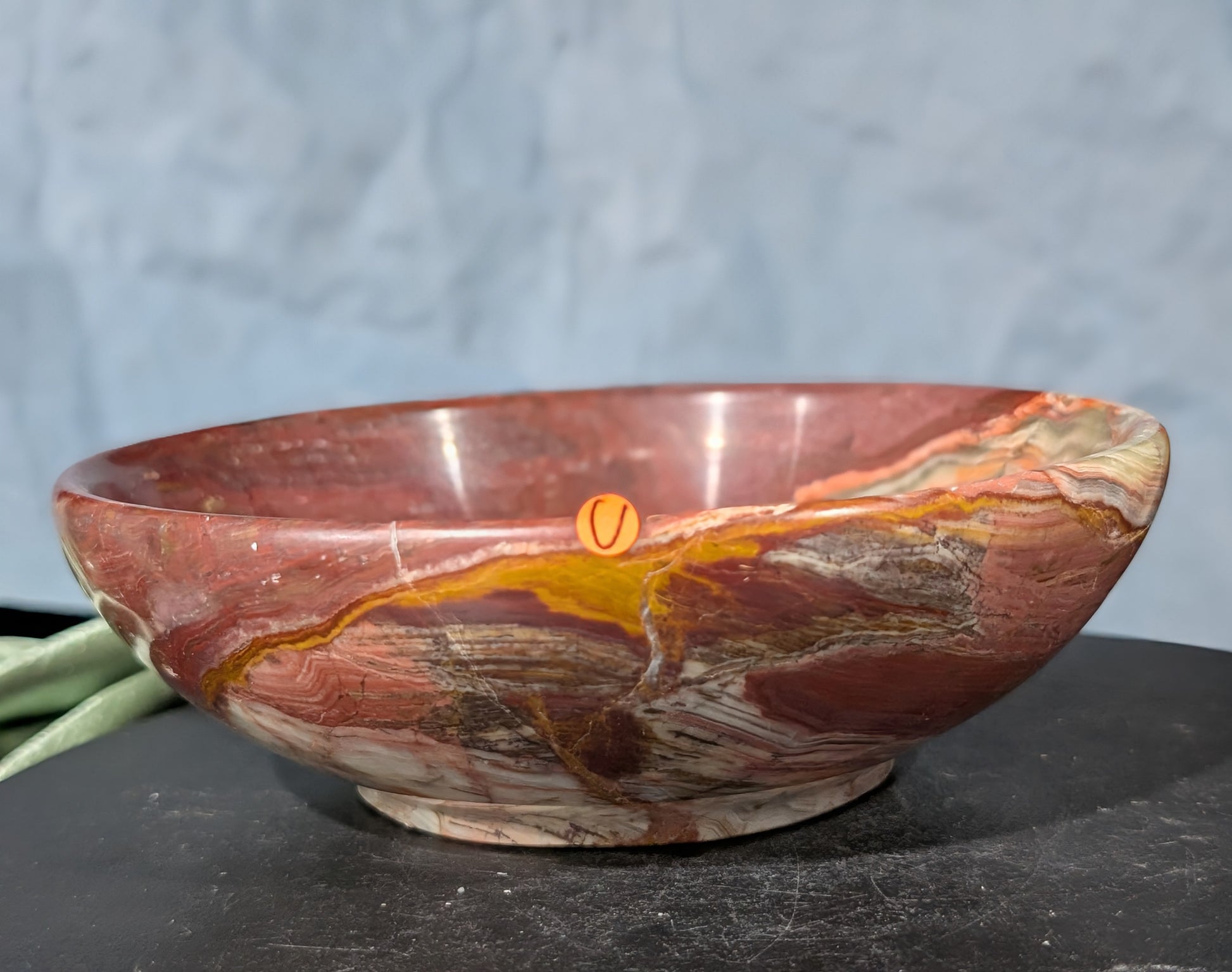 6-inch Pink Banded Onyx Bowl