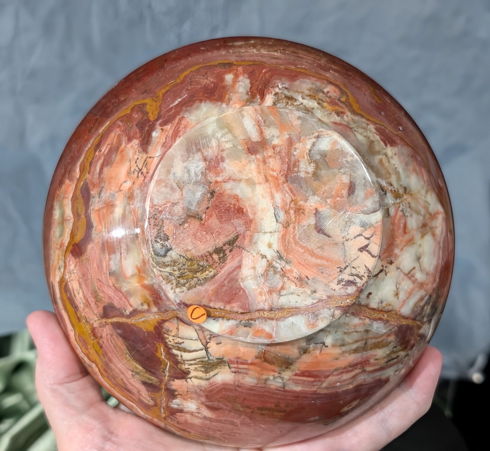 6-inch Pink Banded Onyx Bowl
