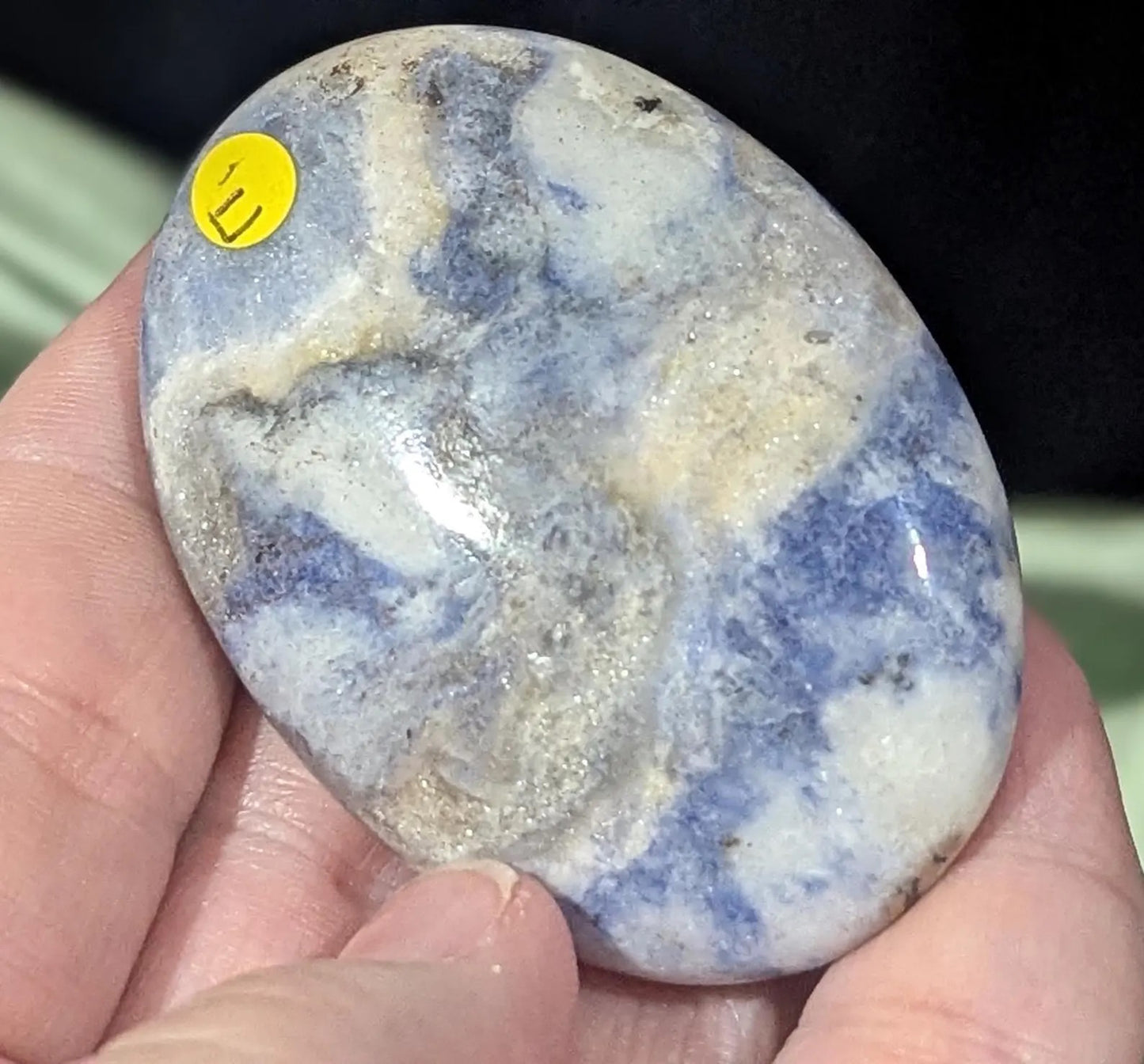 Hand Carved Afghanite Palm Stone 2E