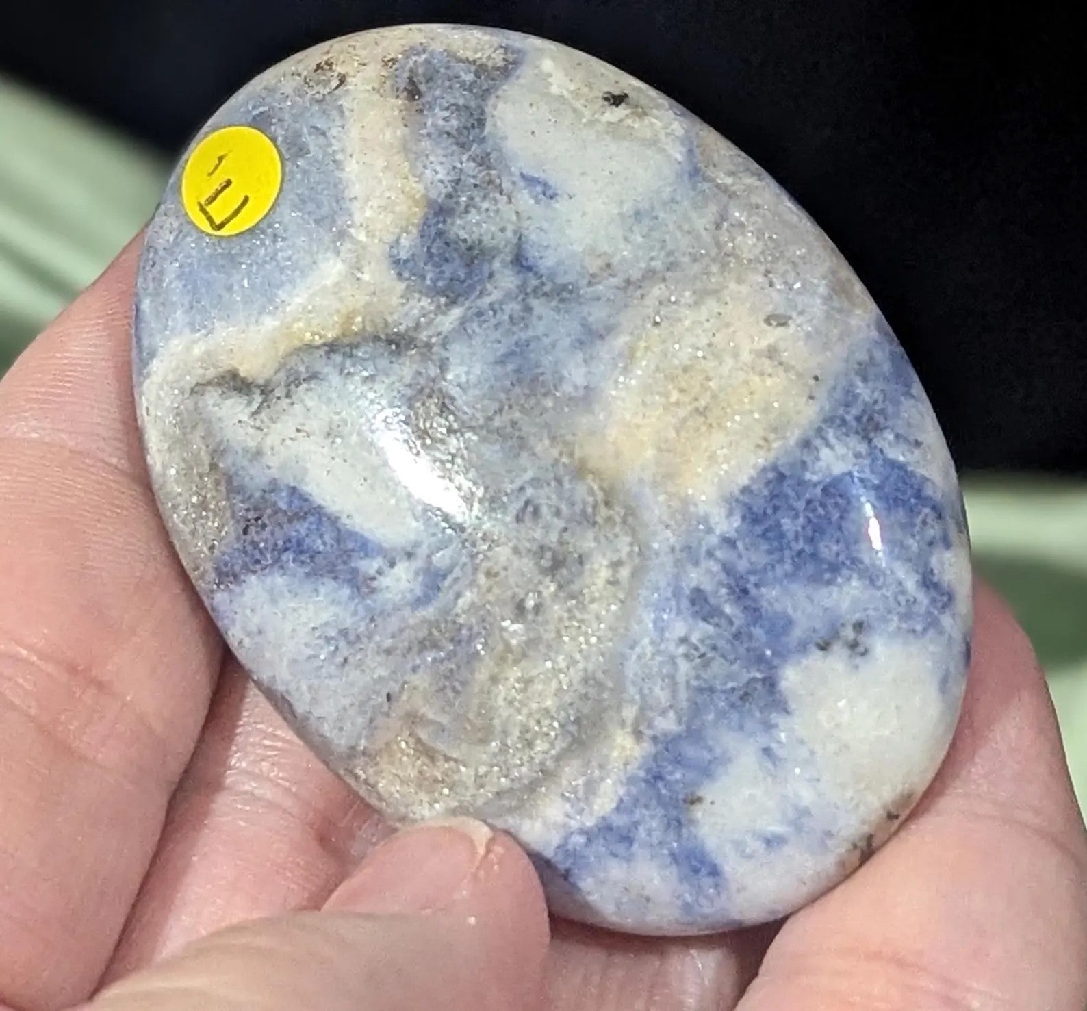 Hand Carved Afghanite Palm Stone 2E