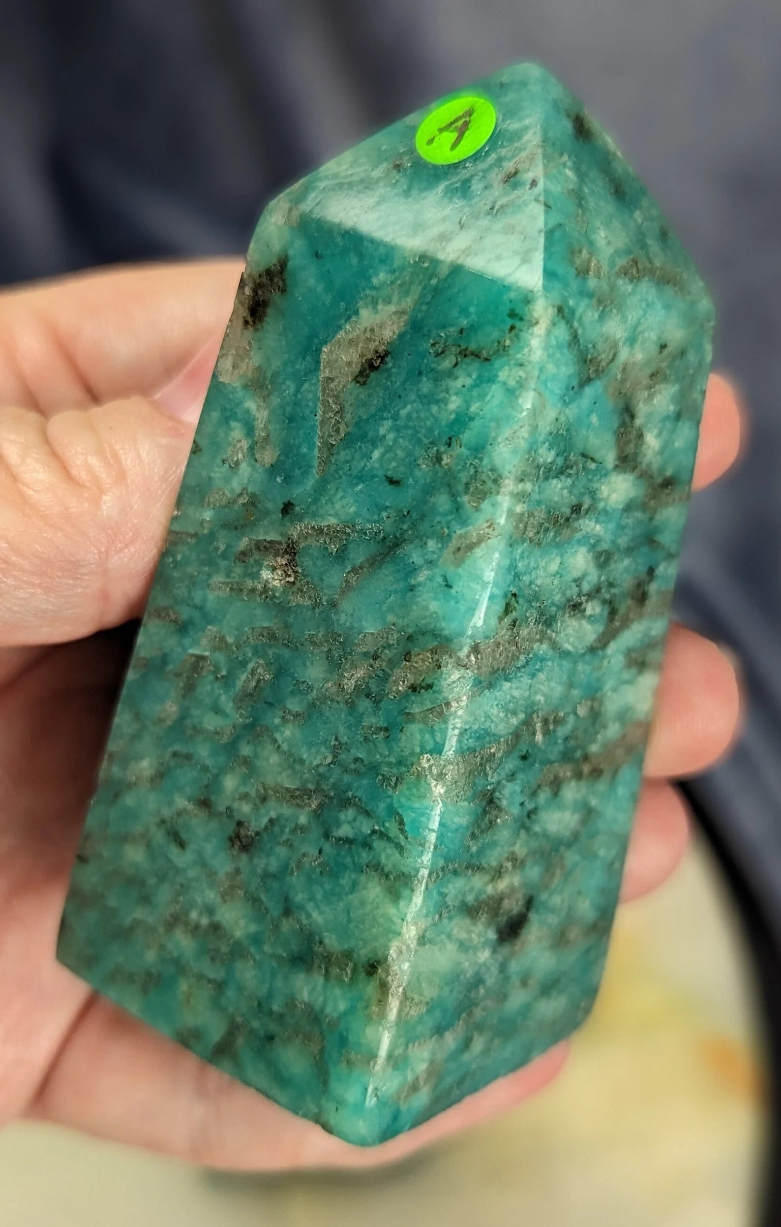 Amazonite Tower with Smoky Quartz