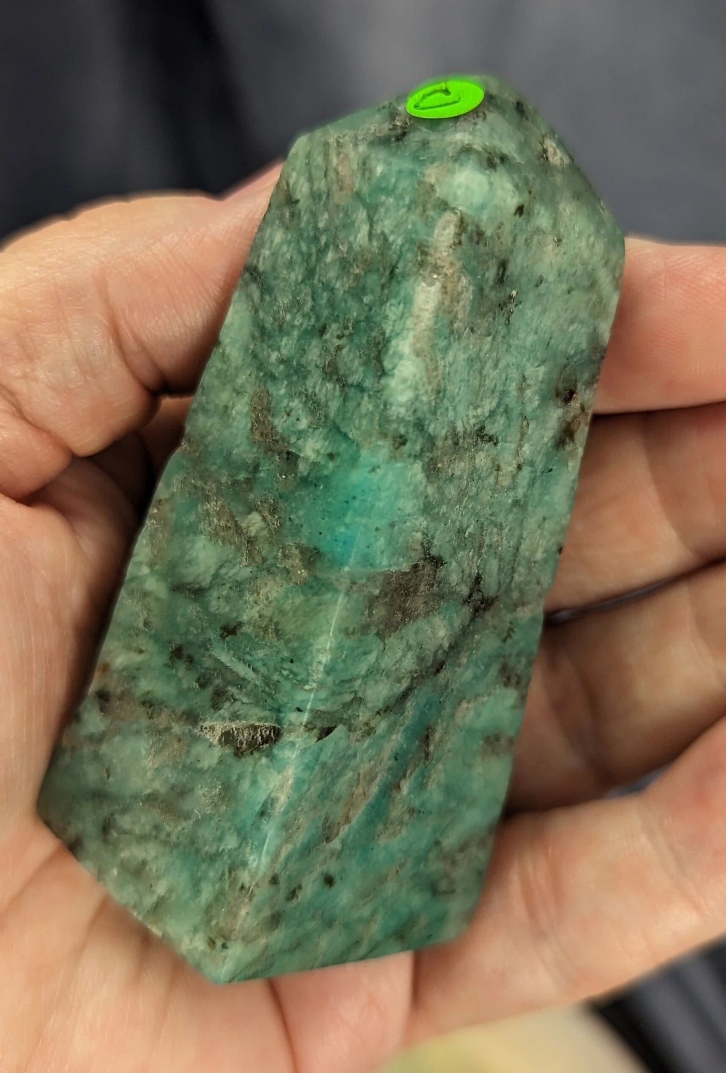 Amazonite Tower with Smoky Quartz