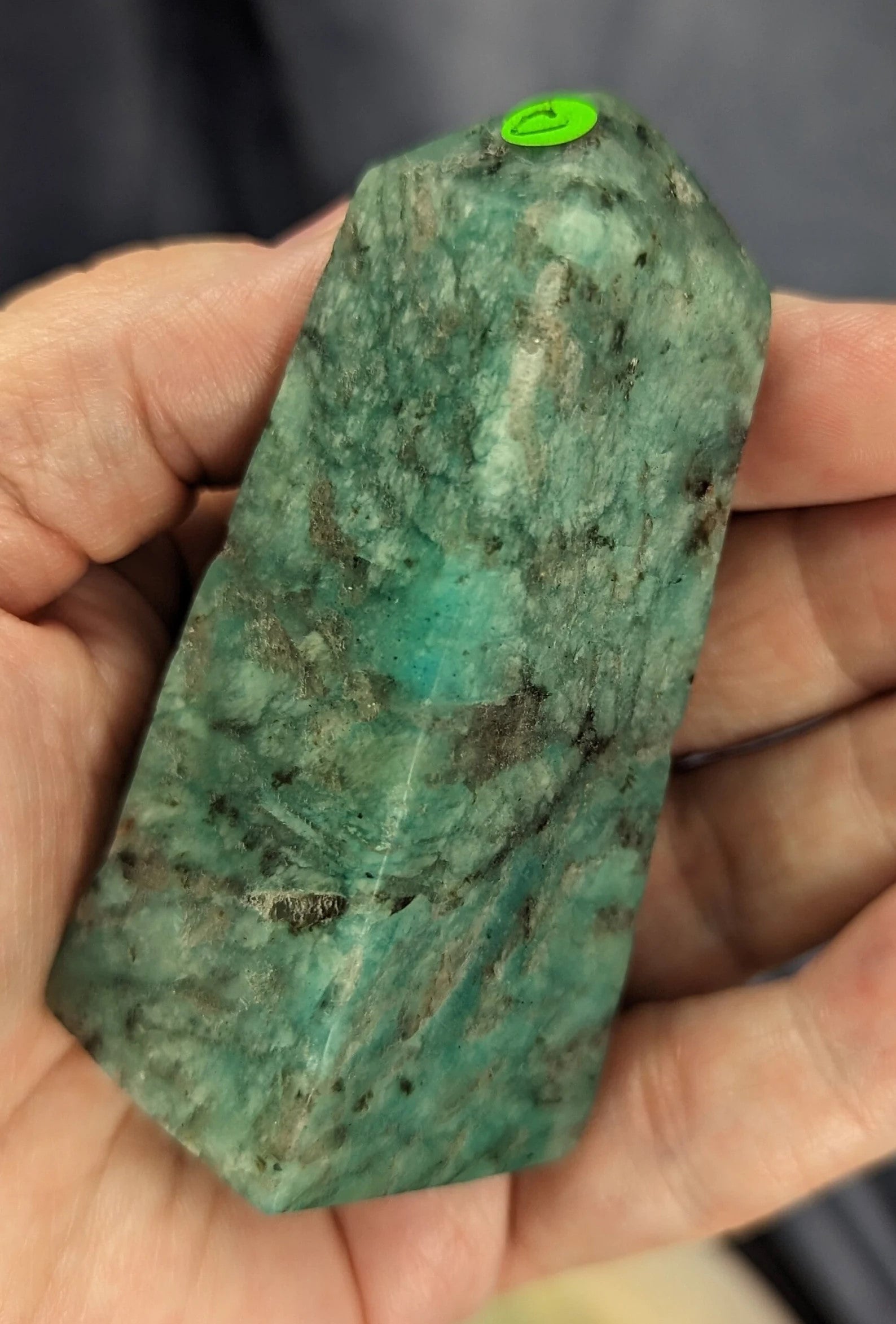 Amazonite Tower with Smoky Quartz