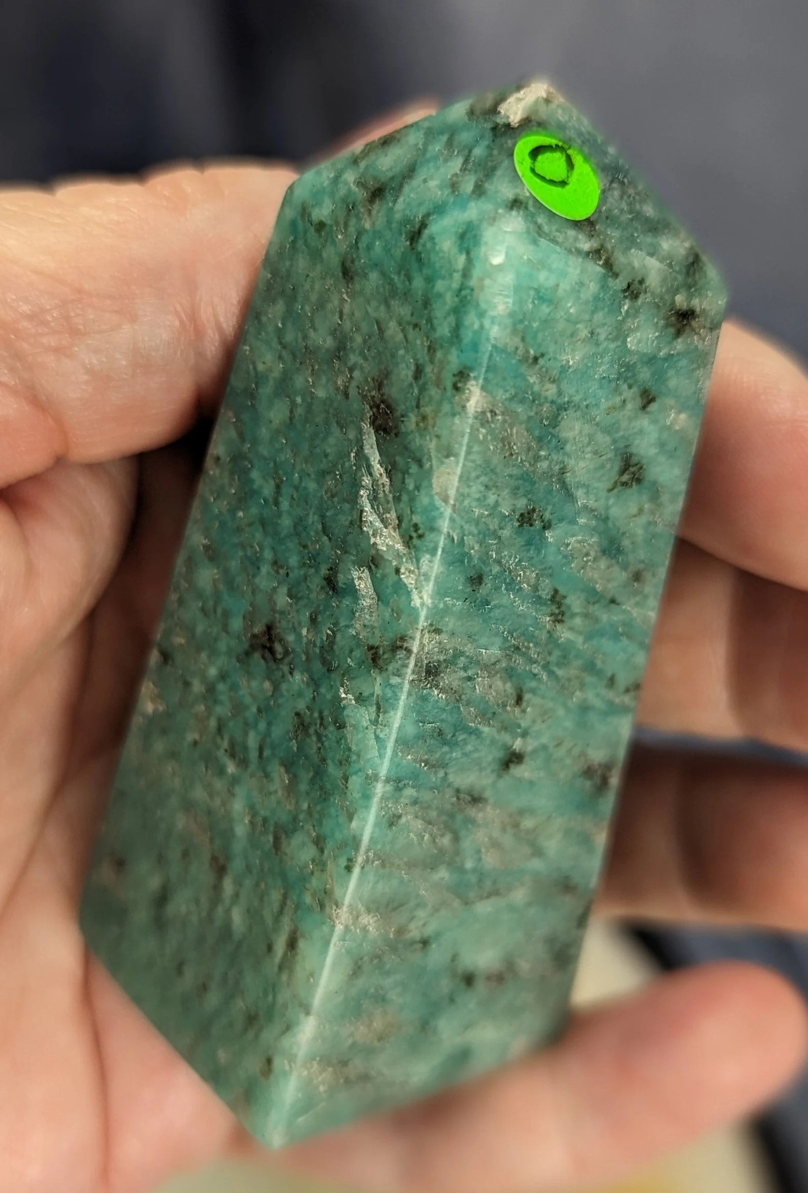Amazonite Tower with Smoky Quartz