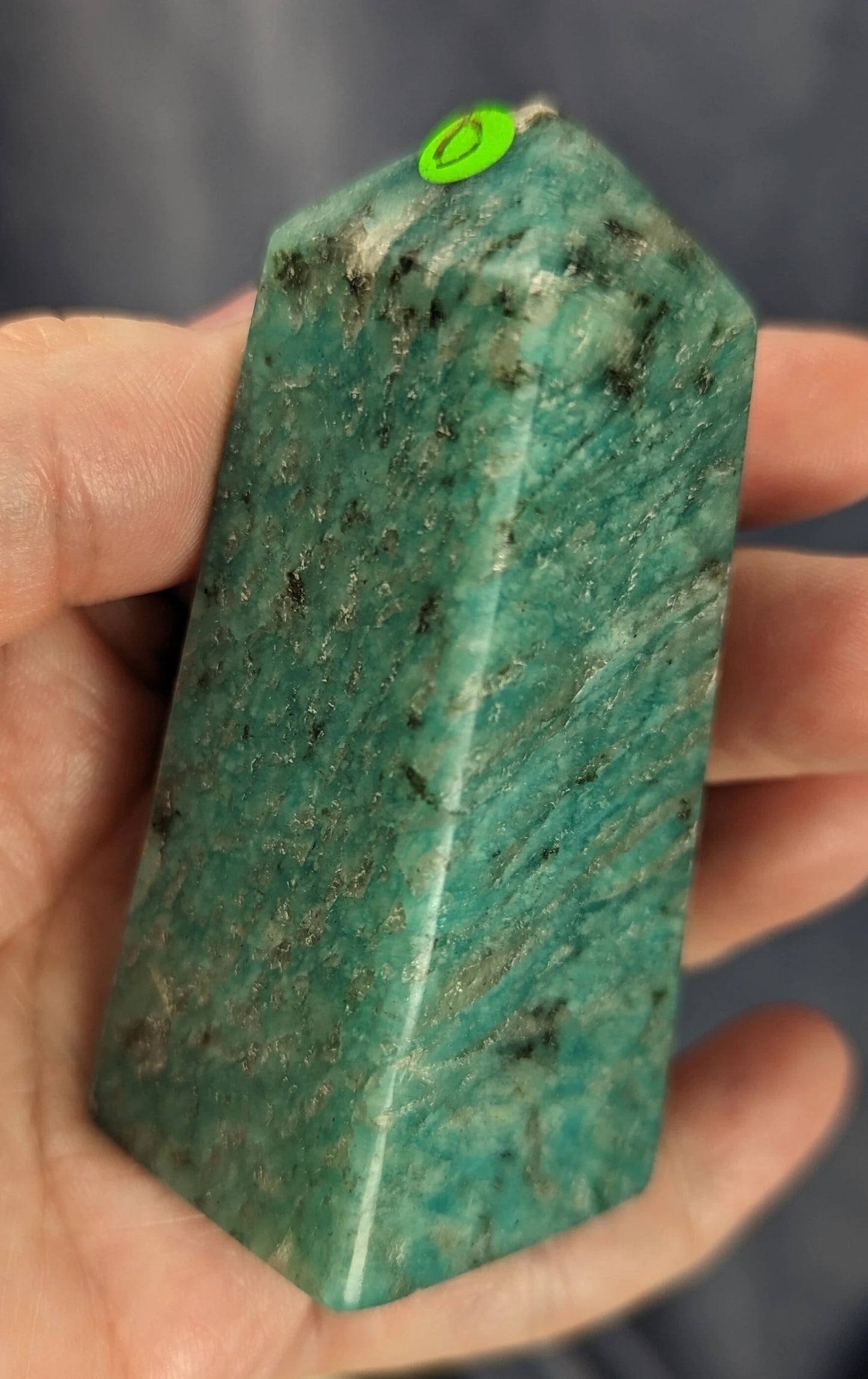 Amazonite Tower with Smoky Quartz