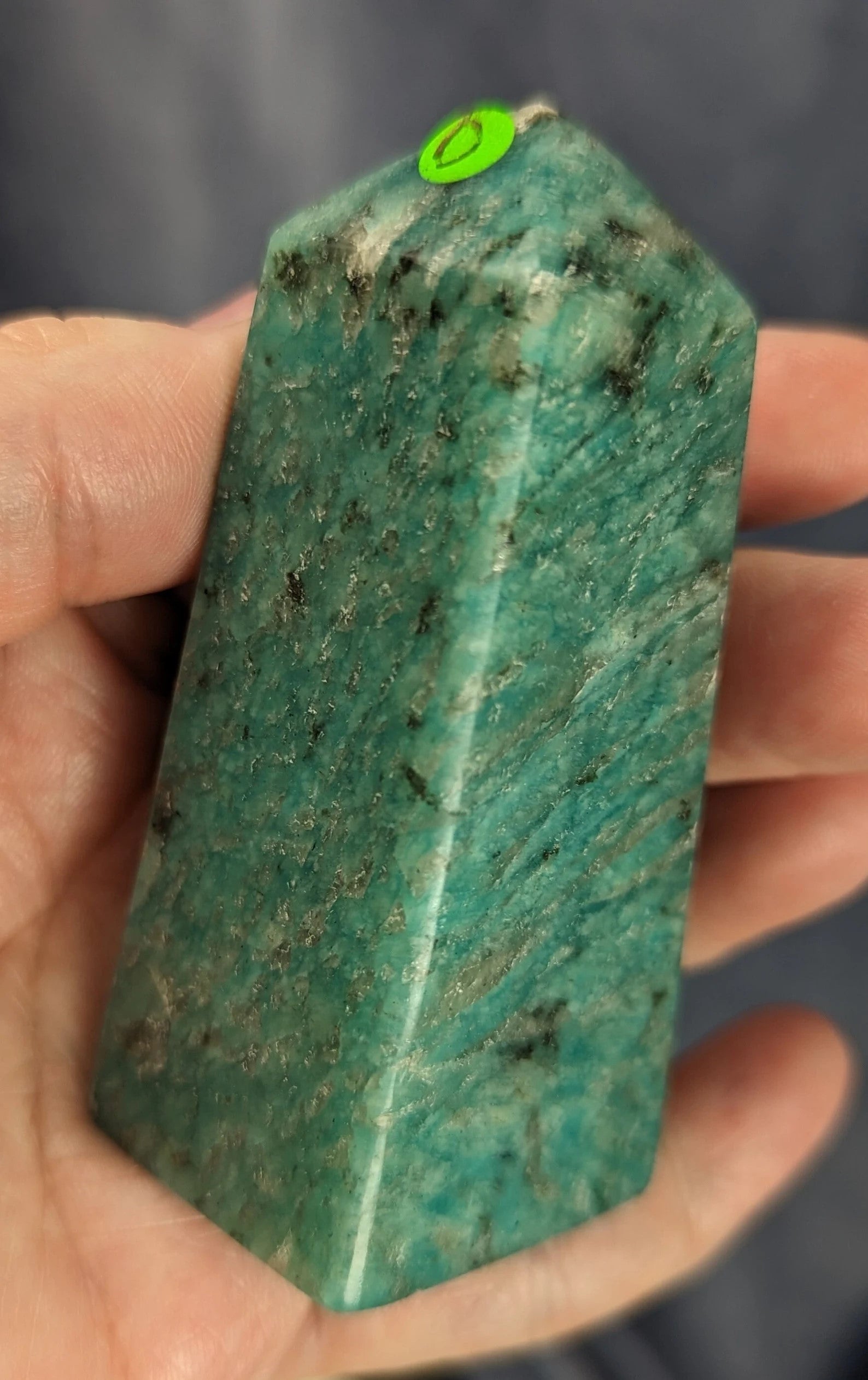Amazonite Tower with Smoky Quartz