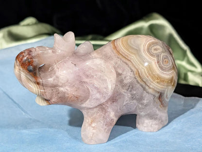 Hand Carved Amethyst Elephant Figurine