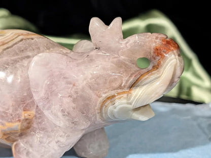 Hand Carved Amethyst Elephant Figurine