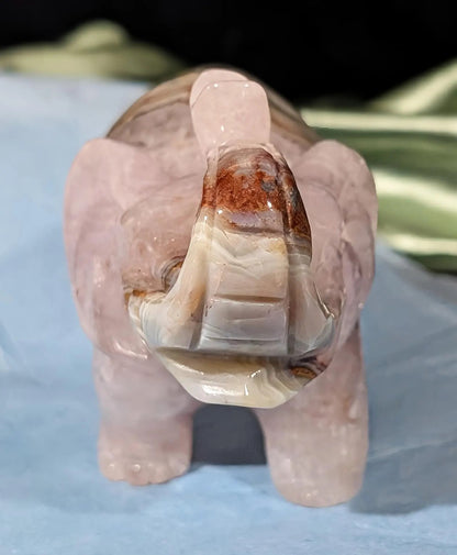 Hand Carved Amethyst Elephant Figurine