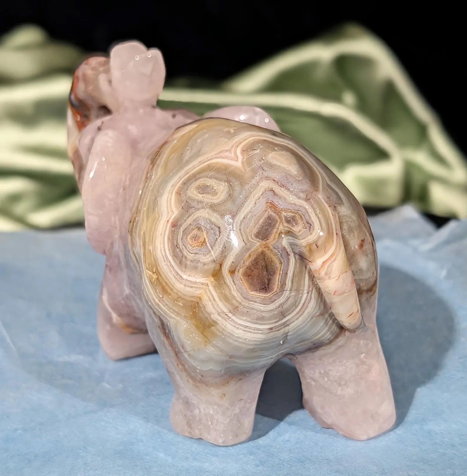 Hand Carved Amethyst Elephant Figurine