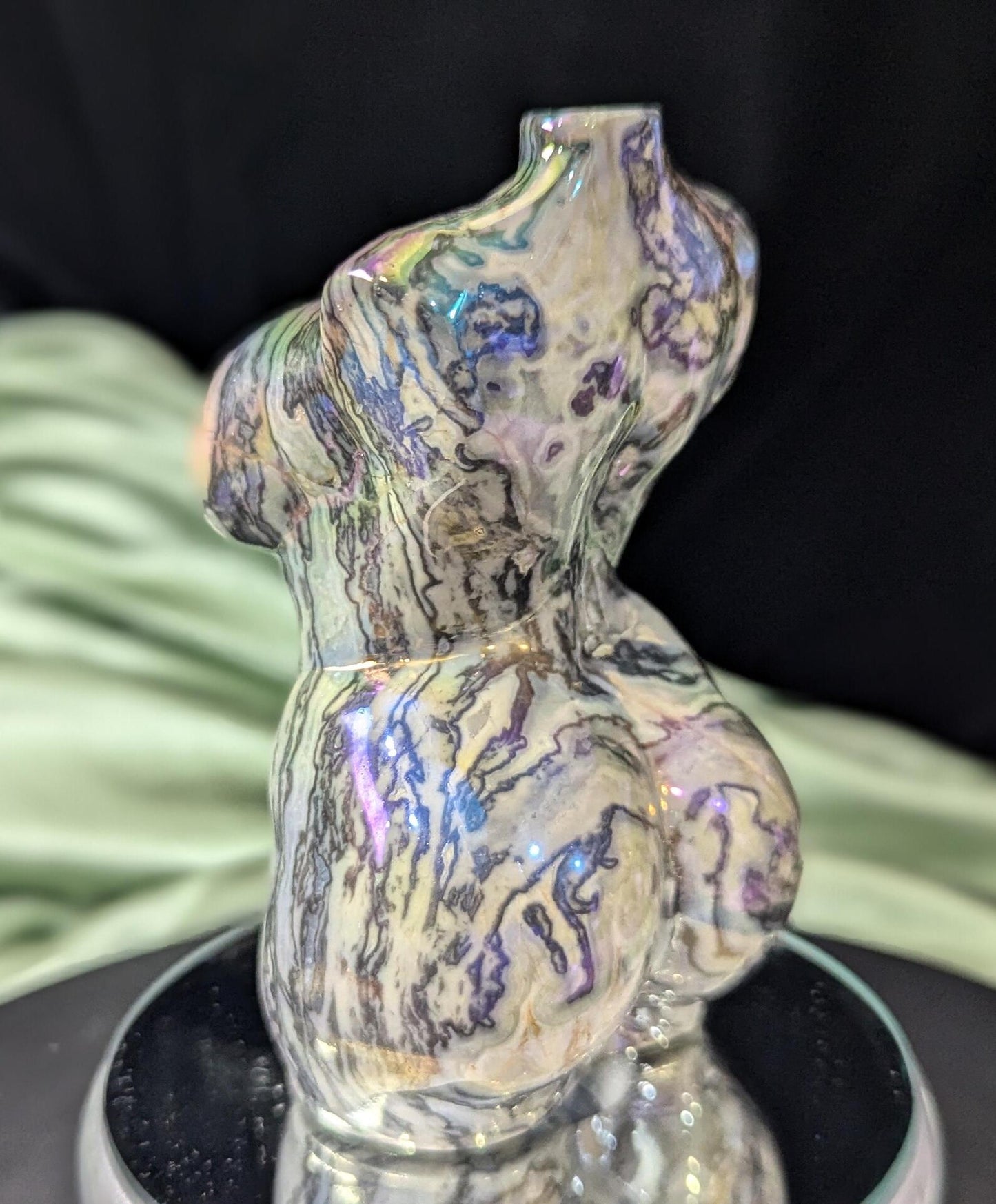 Aura Coated Spiderweb Jasper Lady Body Figurine