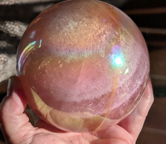 Aura Rose Quartz Sphere