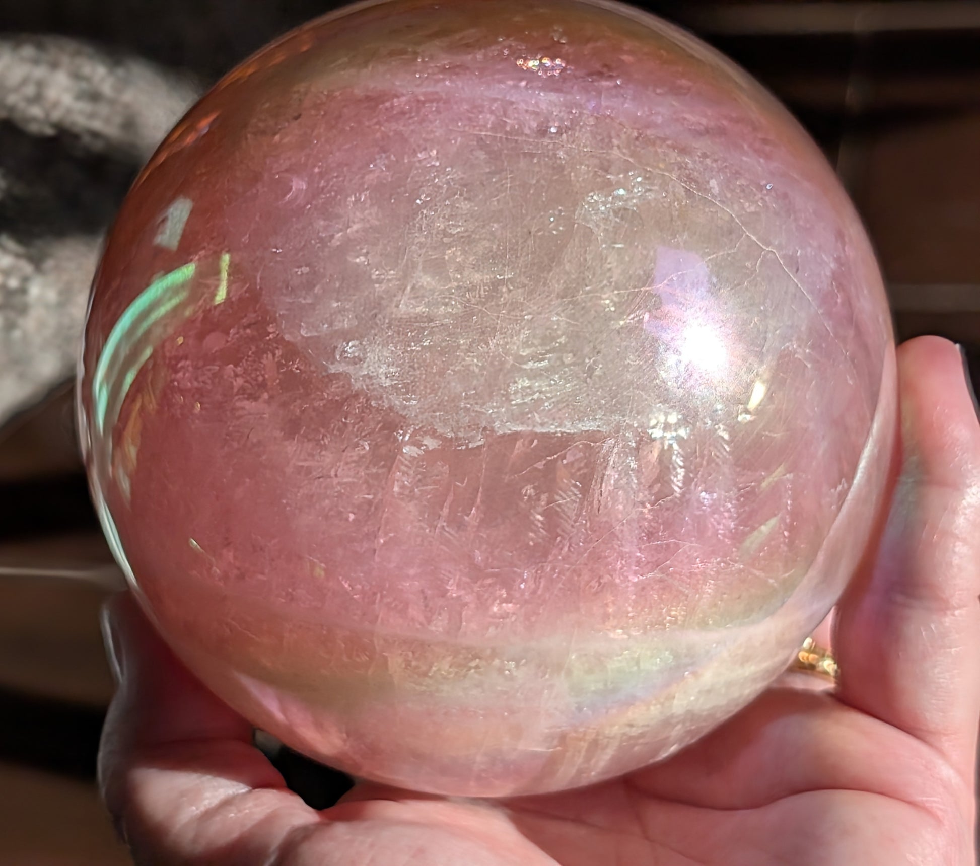 Aura Rose Quartz Sphere