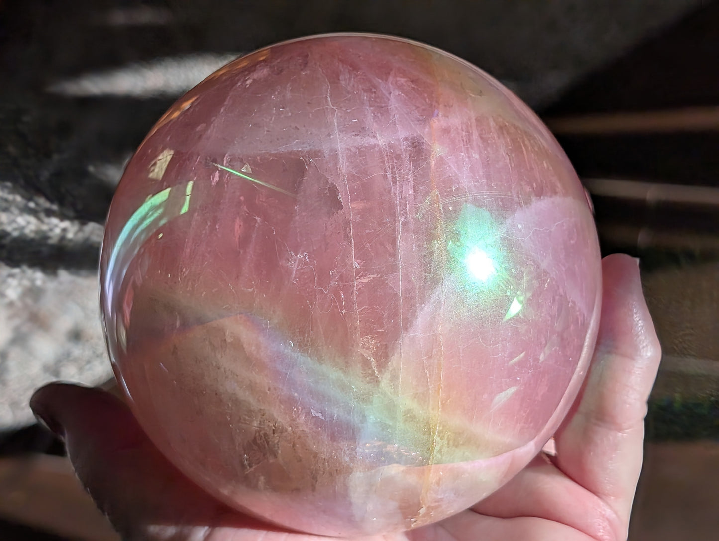Aura Rose Quartz Sphere