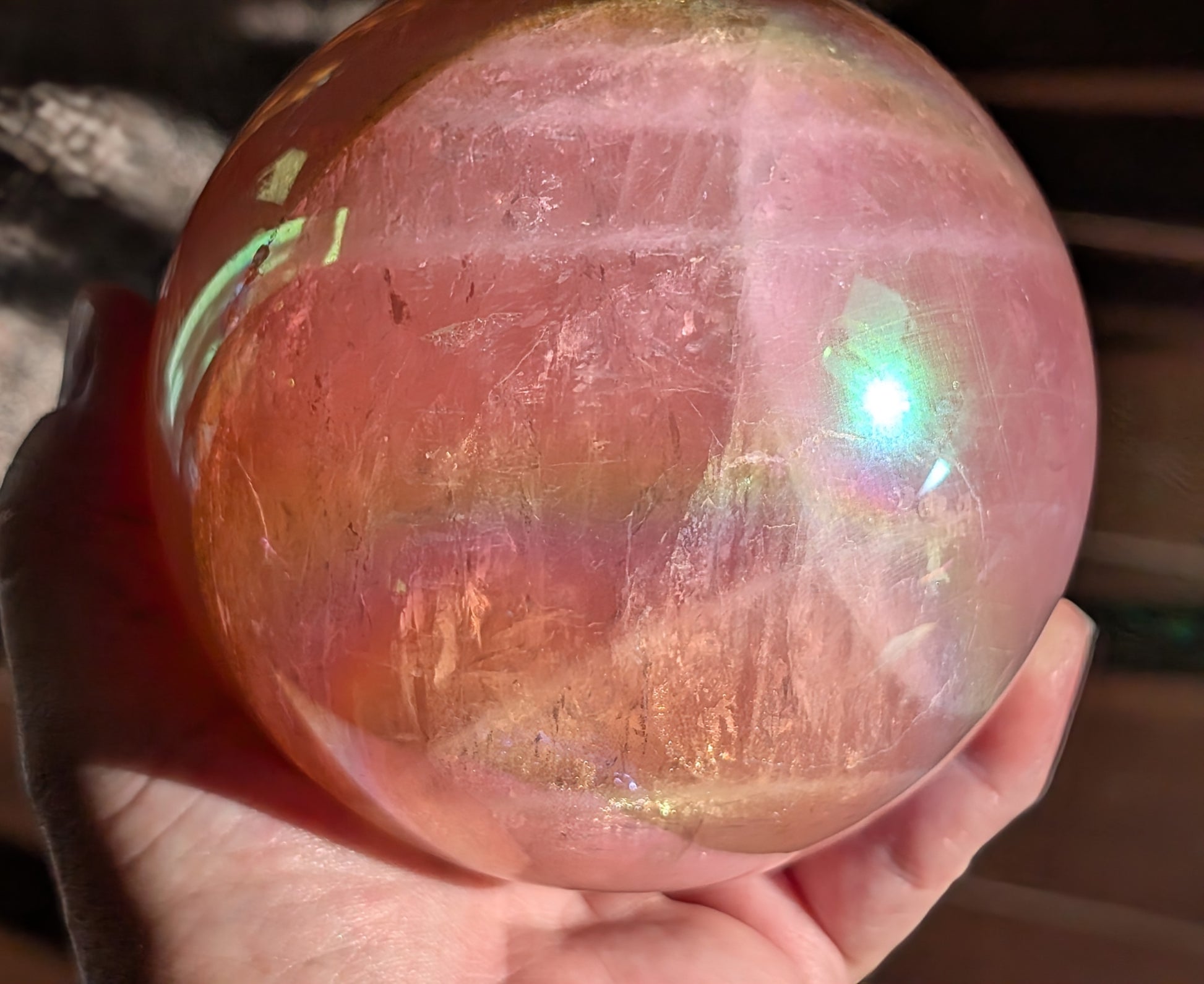 Aura Rose Quartz Sphere