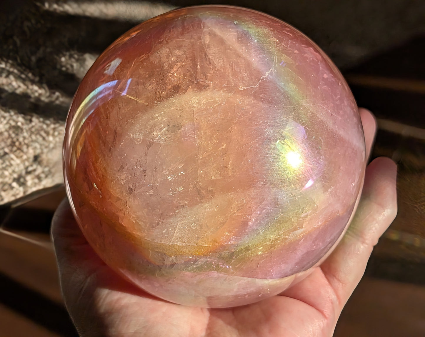 Aura Rose Quartz Sphere