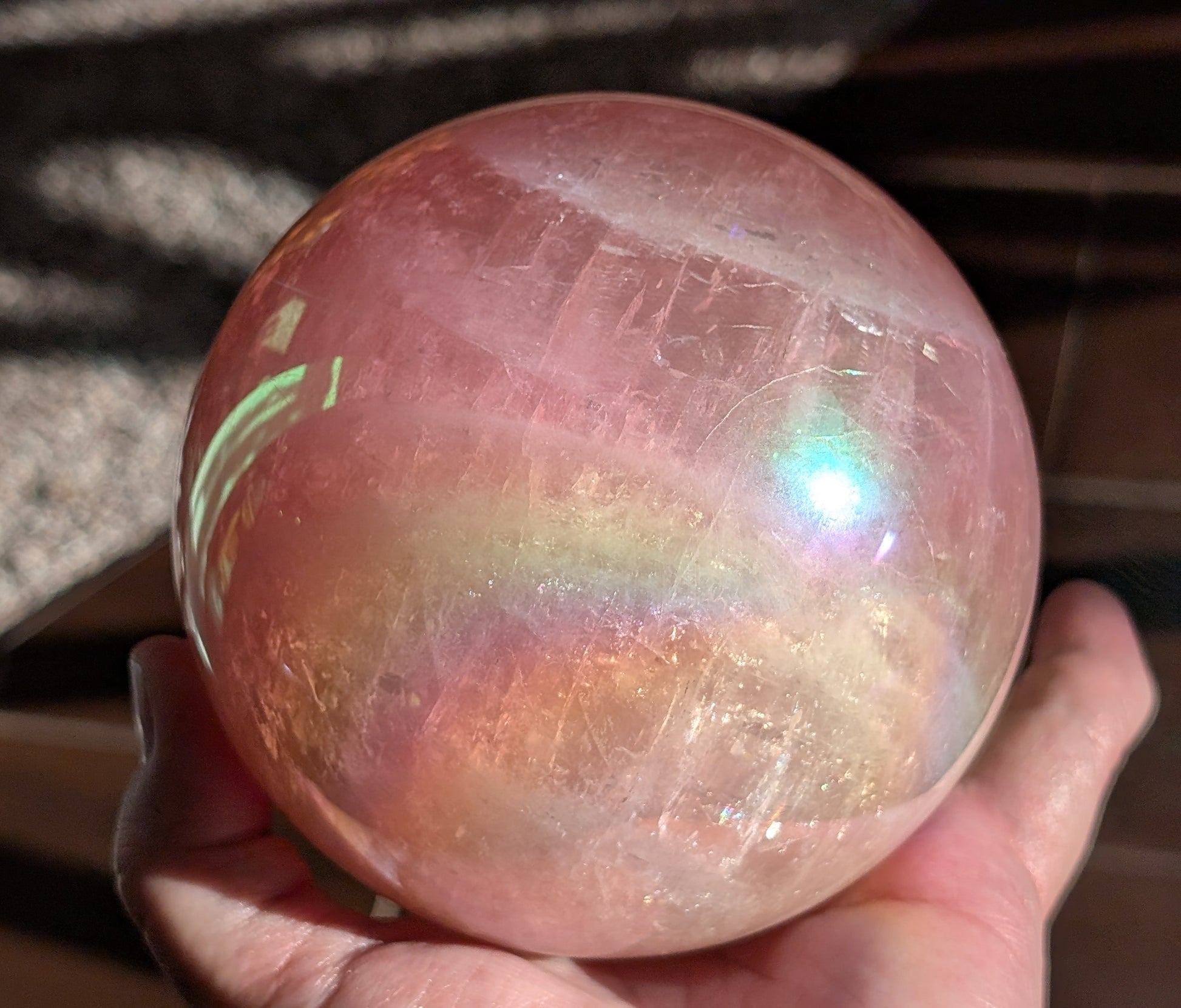 Aura Rose Quartz Sphere