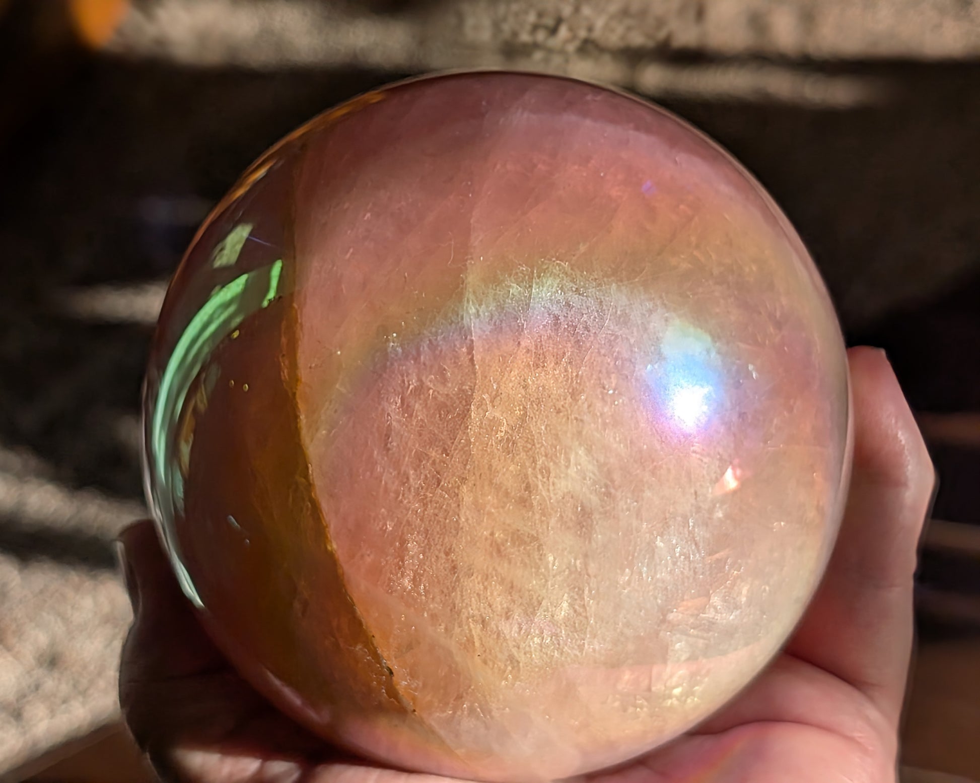 Aura Rose Quartz Sphere