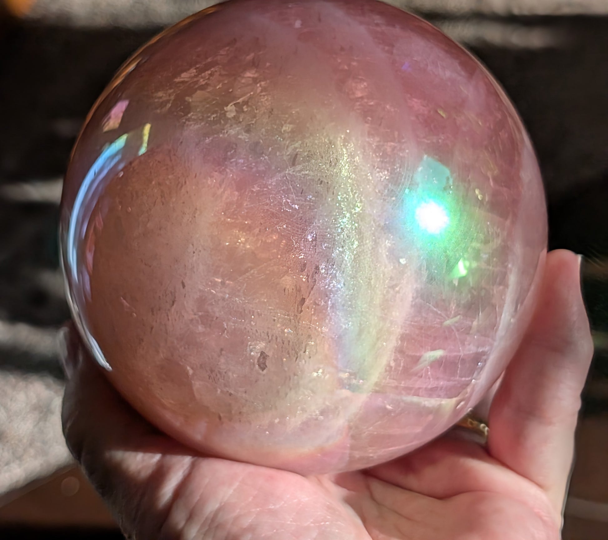 Aura Rose Quartz Sphere