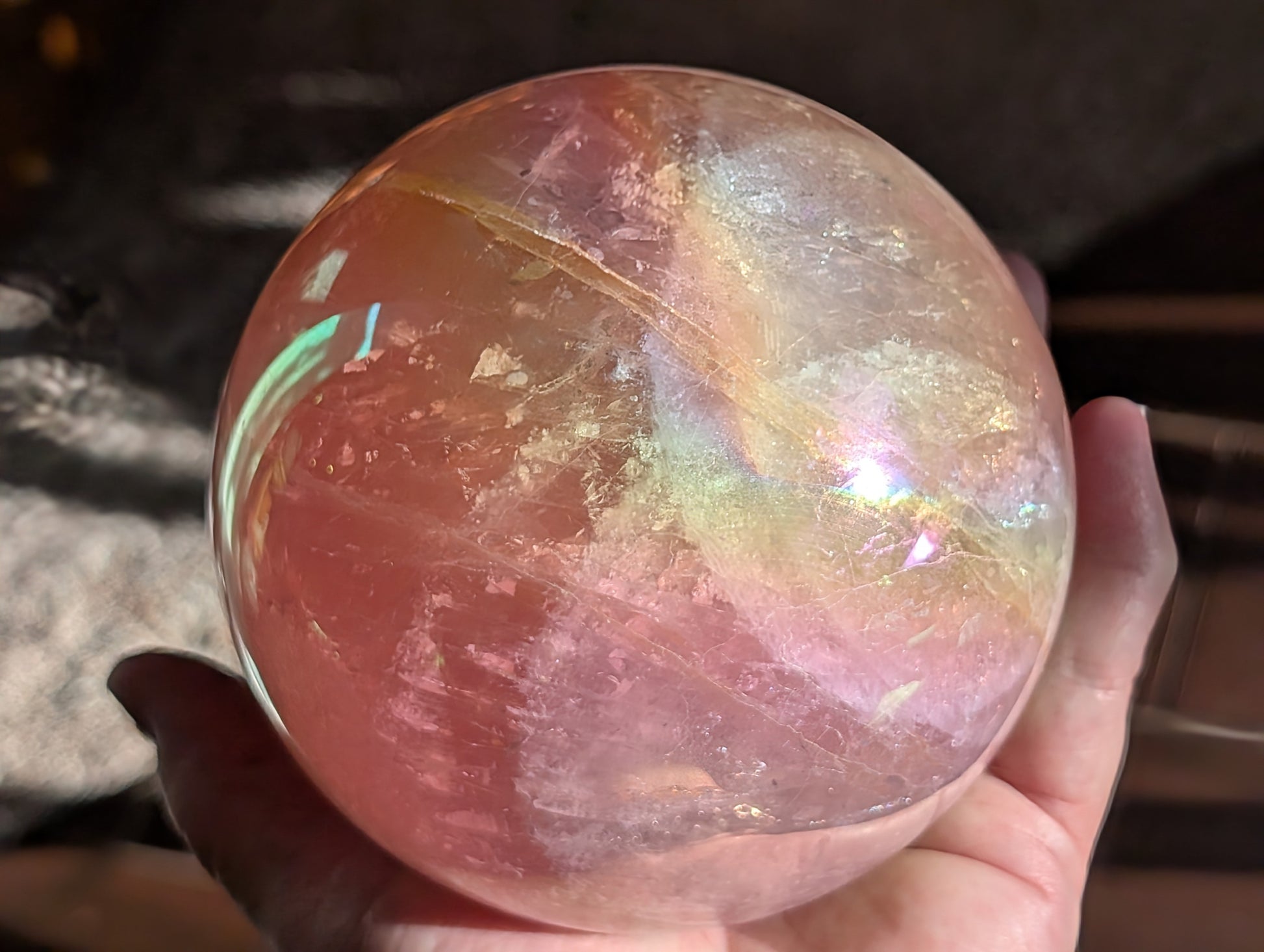 Aura Rose Quartz Sphere