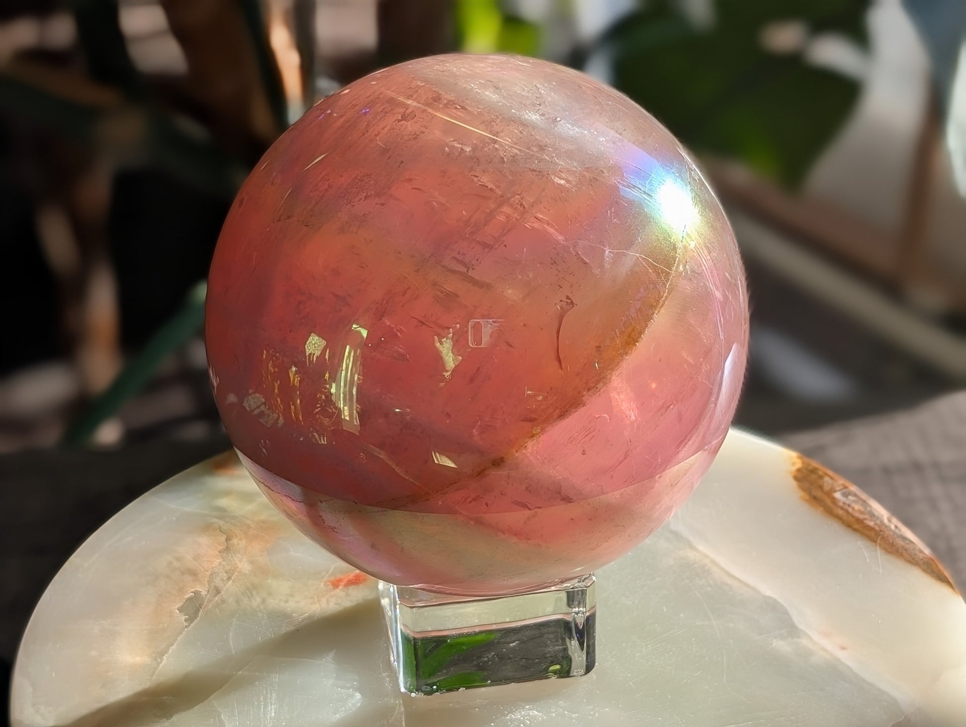 Aura Rose Quartz Sphere