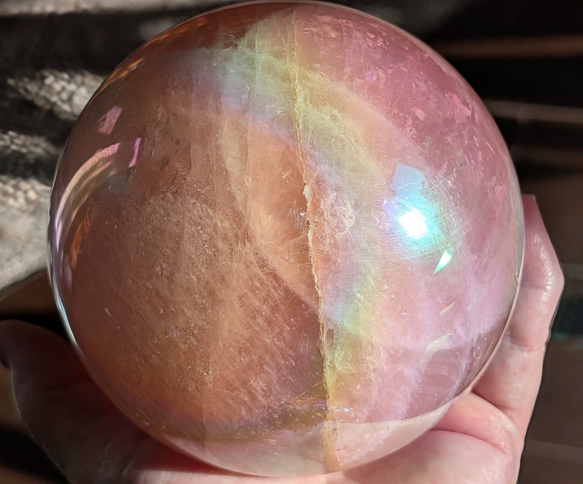 Aura Rose Quartz Sphere