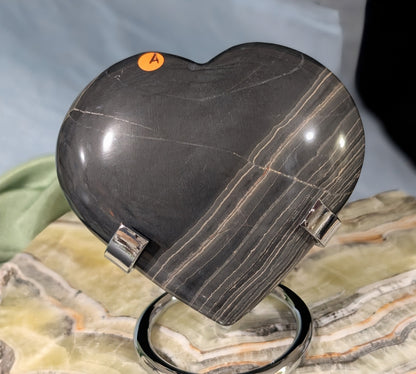 Banded Black Onyx Heart