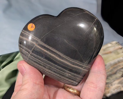 Banded Black Onyx Heart