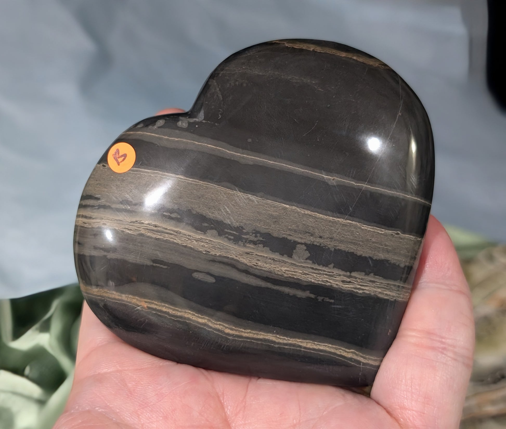 Banded Black Onyx Heart