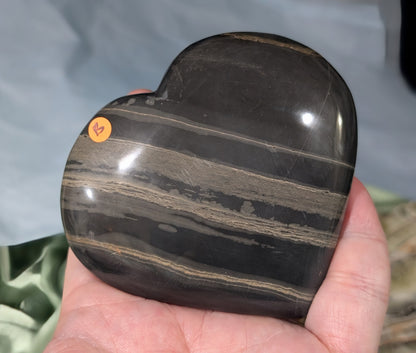 Banded Black Onyx Heart