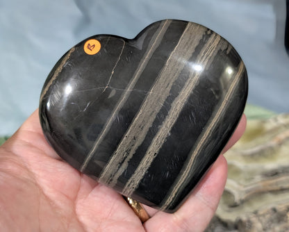 Banded Black Onyx Heart