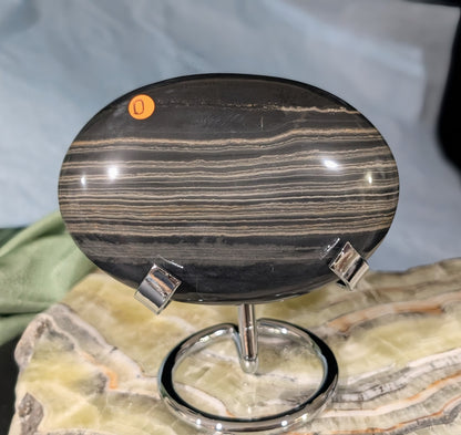 Banded Black Onyx Palm Stone